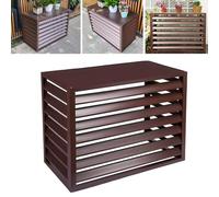 Mini Split Air Conditioning Cover Outdoor Privacy Screen, Rain and Sun Protection, Aluminum Alloy Louvered Air Conditioner Cage, Noise Reduction(Brown,100x50x70cm/39x20x28in)