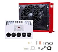 Mini Split Fit AC Unit, 9000BTU Rv Roof Ac Unit, DC 24V Camper Air Conditioner with Remote Control, Intelligent Frequency Conversion, for Semi Truck Caravan, Trailers, Excavators(Red)