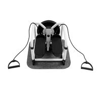 Mini Sport Stepper, Twist Stepper with Seat and Pull Ropes, Home Gym Stepping Machine with Mat for Leg & Core Strengthening, Black White