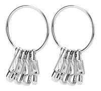 Mini Spring Clip Hook 15kg Bearing Quick Link Carabiner Keychain Key Rings Tool Set Durable Alloy Material Silver Color 38mm Size With 5 Hooks For Tools Flashlights