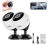 Mini Spy Camera,Mini Camera Spy,Mini Spy Camera Wireless Hidden with Audio, Spy Focus Magnetic Mini Security Camera Outdoor,Mini Spy Security Camera Wireless,Spy Camera No Wifi Needed (White, 2PC)