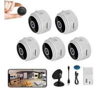 Mini Spy Camera,Mini Camera Spy,Mini Spy Camera Wireless Hidden with Audio, Spy Focus Magnetic Mini Security Camera Outdoor,Mini Spy Security Camera Wireless,Spy Camera No Wifi Needed (White, 5PC)