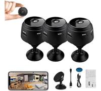 Mini Spy Camera,Mini Camera Spy,Mini Spy Camera Wireless Hidden with Audio, Spy Focus Magnetic Mini Security Camera Outdoor,Mini Spy Security Camera Wireless,Spy Camera No Wifi Needed (Black, 3PC)