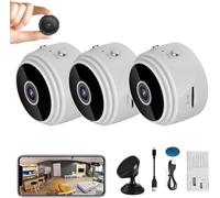 Mini Spy Camera,Mini Camera Spy,Mini Spy Camera Wireless Hidden with Audio, Spy Focus Magnetic Mini Security Camera Outdoor,Mini Spy Security Camera Wireless,Spy Camera No Wifi Needed (White, 3PC)