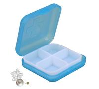 Mini Square Pill Case | Travel Daily Pill Box Organizer - Four-Compartment Medicine Organizer Box, Close Portable Container Clear for Pocket Medicine Supplements Travel