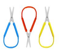 Mini Squeeze Scissors, Lefty Support Loop Scissors for Toddlers，5 Inch Adaptive Design Preschool Training Scissors (3, Red+Blue+Yellow)