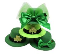 Mini St Patricks Day Hat 4PCS Mini Green Top Hat St. Patrick Costume for Festival Hair Accessories 5.3x2 Inch Green Mini Top Hat Mini Green Leprechaun Hat St. Patricks Day Accessory St Patrick Day Cos