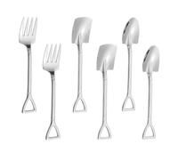 Mini Stainless Steel Fork Set for Desserts Ice Cream Spoons for Home Party Kitchen Restaurant Bistro (6PCS)