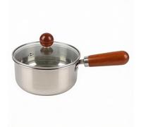 Mini Stainless Steel Pot with Wood Handle - Heat Resistant Multi Function Small Pot & Salad Bowl, Portable Cookware for Home Kitchen Camping Travel, Milk Soup Noodle Cooking Pot