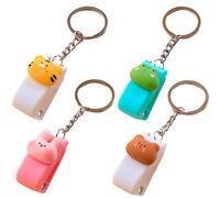 Mini Stapler, Small Stapler, Thin Flat Compact Portable Pocket Slim 4 Packs Cute Animal Cartoon for Office Students Classroom School Travel (Bunny Tiger Bear Frog)