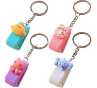 Mini Stapler, Small Stapler, Thin Flat Compact Portable Pocket Slim 4 Packs Cute Animal Cartoon for Office Students Classroom School Travel (Elephant Octopus Chick Lamb)