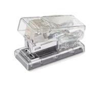 Mini Stapler, Small Stapler, Thin Flat Compact Portable Pocket Slim Cute Clear for Office Students Classroom School Travel (Clear White)