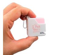 Mini Stapler, Small Stapler, Thin Flat Compact Portable Pocket Slim Cute Square Keychain for Office Students Classroom School Travel (Pink)