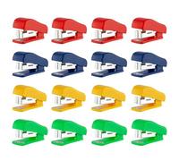 Mini Staplers for Desk 16 Pcs - Hand Held Small Staplers Set - Compact Office Stapler - Cute Tiny Desk Stapler, Opens Flat