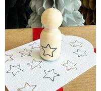 Mini Star Rubber Stamp, Christmas Wood Ink Stamp for Cards Scrapbooking Projects, Christmas Stamp, DIY Gift Tags Crafts, Festive Crafts