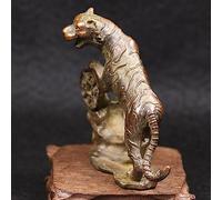 Mini Statue for Home, Office, Car, Table Decoration Decorative Collectibles Sculptures For Home Antique Copper Tiger King Statue Lucky Desk Ornaments Animal Figurines Miniatures Tea Pets Home Feng Shu