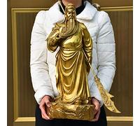 Mini Statue Ornaments Decoration Sculpture Statues for Outside Guan Yu 56 cm Huge Office Home -Efficacious Talisman House Protection Money Drawing Martial god of Wealth guan gong Guandi Brass Statue R