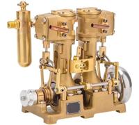 Mini Steam Engine Model Kit - Inline Double Cylinder Reciprocating Engine with Forward & Reverse Rotation, Ideal Physics Education Gift for Adults