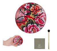 Mini Steel Tongue Drum - 3 Inch 6 Note Outdoor Garden Rain Drum Hand Pan Drum with Mallet & Music Book, Music Gift for Family and Friends (Red)