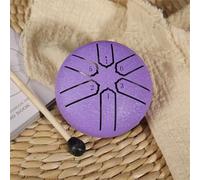 Mini Steel Tongue Drum, 3 Inch 6 Note Sound Healing Drum Kit, Mini Handpan Drum for Meditation Entertainment Musical Education (Purple)