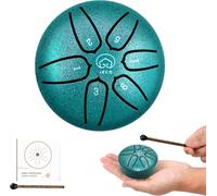 Mini Steel Tongue Drum 3 Inch 6 Notes, Balmy Drum for Kids, Buddha Stones Sound Healing Kit