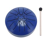 Mini Steel Tongue Drum, 4 Inch 8 Notes Tongue Drums Musical Metal Tank Drums Set for Meditation Yoga Education Percussion Carbon Steel Metal Hand Drum with Drumstick and Music Book (Blue)