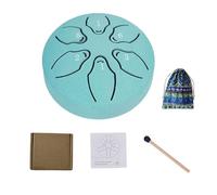 Mini Steel Tongue Drum,6 Notes Percussion Instrument Handpan Drum C Key with Mallets,Rain Drum Instrument for Outside,Tongue Drum for Yoga, Meditation, Prenatal Music Education (Blue)