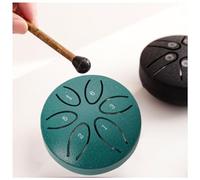 Mini Steel Tongue Drum Buddha Stones, Sound Healing Drum Kit Worry-Free Drum 3 Inch 6 Note Handpan Steel Drum for Adults Education Entertainment Meditation Yoga Zen Gifts (Color : Green)