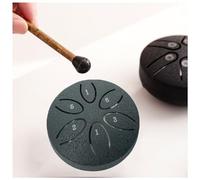 Mini Steel Tongue Drum Buddha Stones, Sound Healing Drum Kit Worry-Free Drum 3 Inch 6 Note Handpan Steel Drum for Adults Education Entertainment Meditation Yoga Zen Gifts (Color : Gray)