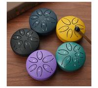 Mini Steel Tongue Drum Buddha Stones, Sound Healing Drum Kit Worry-Free Drum 3 Inch 6 Note Handpan Steel Drum for Adults Education Entertainment Meditation Yoga Zen Gifts (Color : 5 colors)