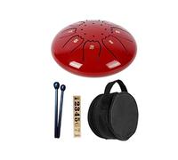 Mini Steel Tongue Drum Metal Tambourine 5" C Tone 8 Note Percussion Instrument Stainless Steel Drum Stick with Storage Bag (Color : A)
