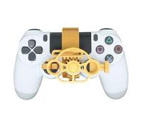 Mini Steering Wheel for PS4 Game Controller 3D Printing Driving Simulator Auxiliary Replacement Lightweight Handle Racing Wheel Accessories Experience Gaming Fun (Metallic gold)