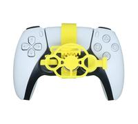Mini Steering Wheel for PS5 and for PS5 slim Racing Game Controller 3D printing Wheel Auxiliary Replacement Lightweight Handle Racing Wheel Accessories (Yellow)