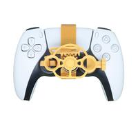 Mini Steering Wheel for PS5 and for PS5 slim Racing Game Controller 3D printing Wheel Auxiliary Replacement Lightweight Handle Racing Wheel Accessories (Metallic gold)