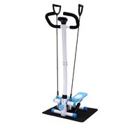 Mini Stepper Exercise Machine, Hydraulic Fitness Stepper with Resistance Bands, LCD Display, Home Cardio Workout Equipment, Silent Adjustable Height, Fat Burning Step Exercise Trainer for Home Gym