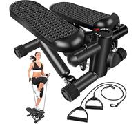 Mini Stepper Exercise Machine, step machine with Resistance Bands, exercise stepper for home, with LCD Screen & Non-Slip Pedal, Up and Down Stepping for Workout Gym Fitness
