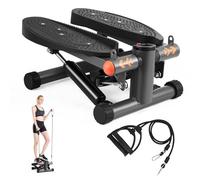 Mini Stepper, Health & Fitness Mini Stepper for Exercise, Stair Steppers with Resistance Bands and LCD Monitor, Portable Step Machine Exerciser for Home Workout Fitness Equipment, Non-Slip Pedal