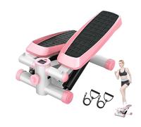 Mini Stepper Machine,Mini Twist Stair Stepper with Display,Step Exercise Machine with Resistance Bands for Leg Arm Full Body Cardio Trainer(A,1)