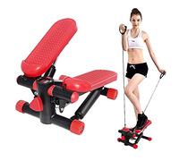 Mini Stepper, Portable Fitness Stair Stepper Adjustable Fitness Exercise Machine with Resistance Bands & Display