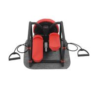 Mini Stepper with Resistance Bands, Hydraulic Stepper Machine for Home, 330 lbs Capacity, 360° Rotating Seat, LED Display, No Assembly, Quiet Full Body Workout Equipment for Legs, Butt, Black, Red