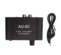 Mini Stereo Audio Preamplifier High Performance Noise Reduction Circuit Headphone Amplifier with Aluminum Alloy Shell for Home Studio DJs Musicians Portable Compact Size 3.42 x