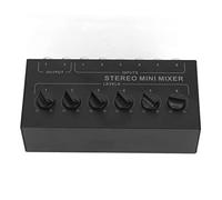 Mini Stereo Line Mixer, 6 Channel Stereo Audio Mixers Independent Volume Control Portable Passive Mixers for PC CD Laptop