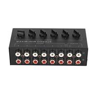 Mini Stereo Line Mixer, 6 Channel Volume Control Portable Passive Mixer for CD, PC, Laptop