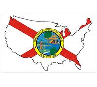 Mini Sticker Pack, 33x20mm Rectangle, Self-Stick Florida Flag Labels, USA US State Stickers