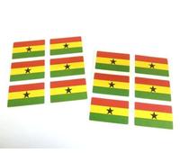 Mini Sticker Pack, 33x20mm Rectangle, Self-Stick Ghana Labels, Ghanaian Flag Stickers