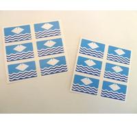 Mini Sticker Pack, 33x20mm Rectangle, Self-Stick Isle of Wight Flag Labels, English County Stickers