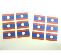 Mini Sticker Pack, 33x20mm Rectangle, Self-Stick Laos Labels, Laos Flag Stickers