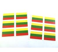 Mini Sticker Pack, 33x20mm Rectangle, Self-Stick Lithuania Labels, Lithuanian Flag Stickers