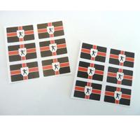 Mini Sticker Pack, 33x20mm Rectangle, Self-Stick Nottinghamshire Flag Labels, Nottingham English County Stickers