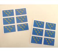 Mini Sticker Pack, 33x20mm Rectangle, Self-Stick Sussex Flag Labels, English County Stickers